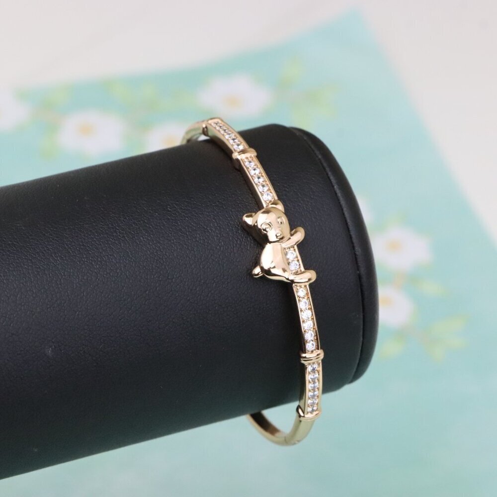 Charming Rose Gold Bangle with Adorable Bear Design, XPBL0527 - Picture 9 of 12
